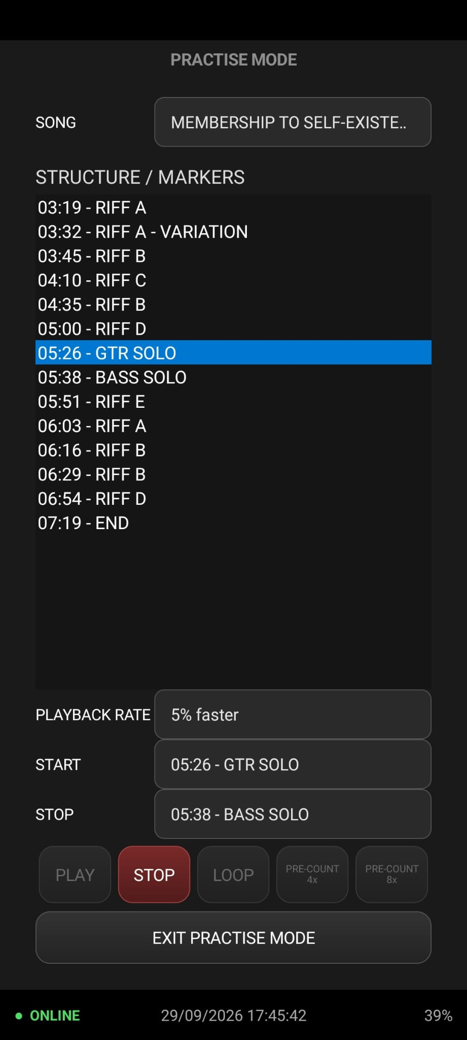 RAGEFUL LIVE REMOTE Practise Mode